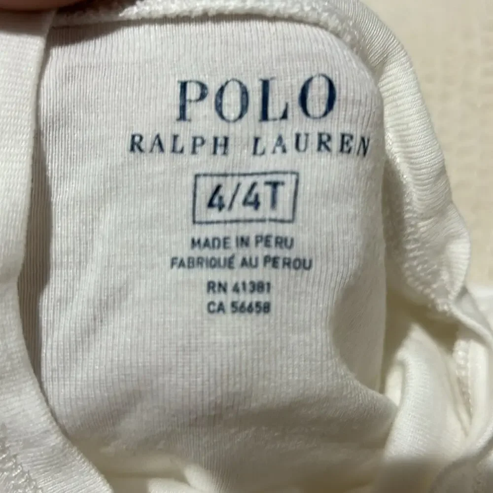 polo ralph lauren 4t cotton modal stretch white t shirt euc perfect layer